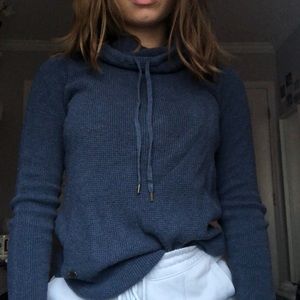 beautiful blue cowl neck sweater